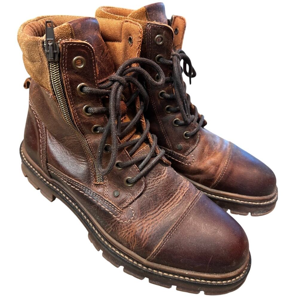 Aldo Brown Leather Lace Up Work Boots Men’s Sz 8